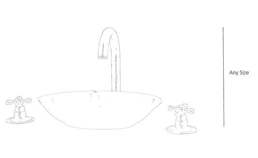 BT1 3 holes deck mounted basin tap solid brass